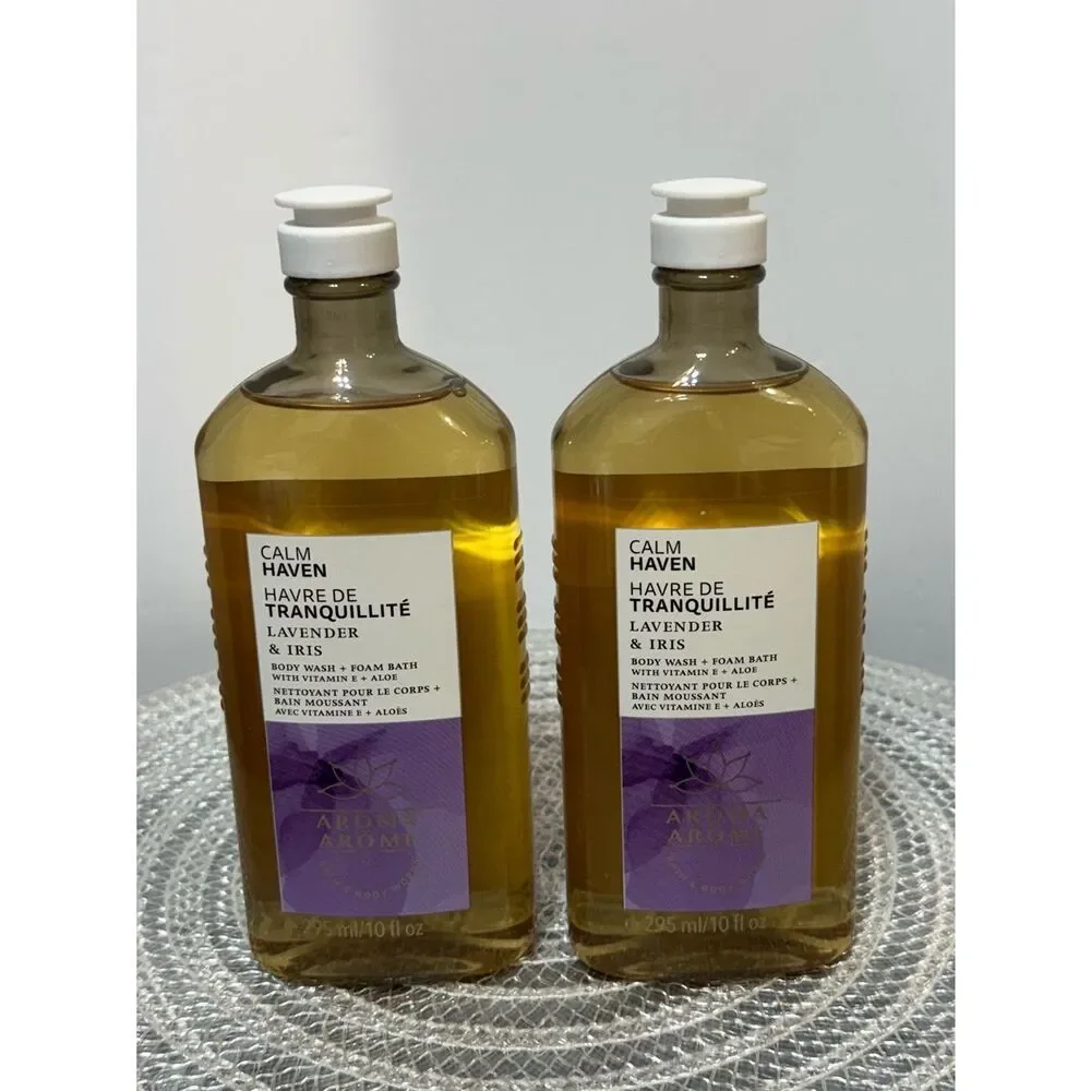 BBW Aroma Calm Haven Body Wash Lavender and Iris Set of 2 NWT